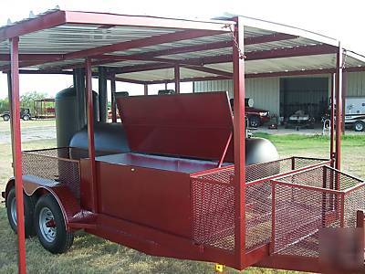 Custom bbq pit charcoal grill concession style trailer