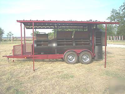 Custom bbq pit charcoal grill concession style trailer