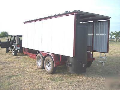 Custom bbq pit charcoal grill concession style trailer