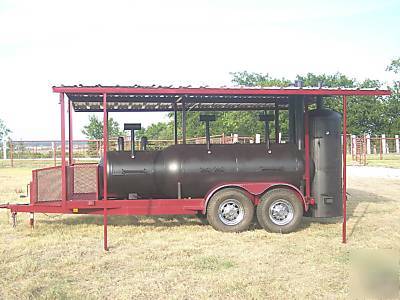 Custom bbq pit charcoal grill concession style trailer