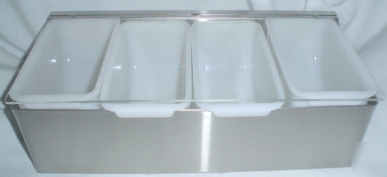 New 4 compartment condiment food holder