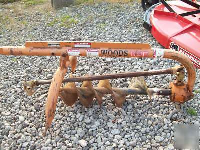 Woods 3-point hitch post hole digger ; very good cond.