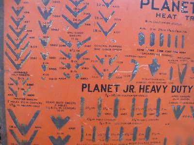 Rare planet jr display metal sign steel sweep furrower 