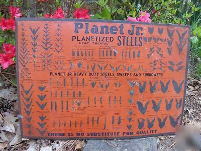 Rare planet jr display metal sign steel sweep furrower 
