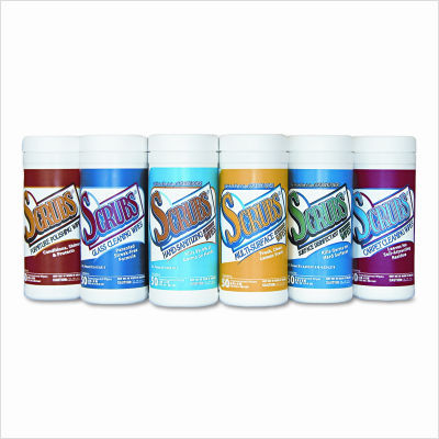 Scrubs office wet wipes, cloth, 6 x 8, 50/container