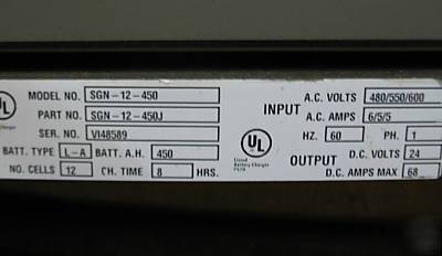 General 2000 plus 24 volt battery charger 480/550/600