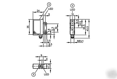 Ifm efector diffuse reflection red light sensor OJ5148