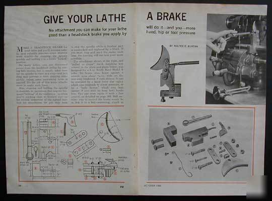 Metal lathe brake howto build plans south bend model a
