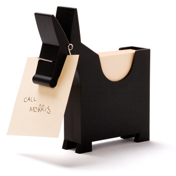 Black morris memo note holder stand business card clip 