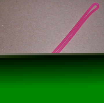 Neon magenta luggage tag loops for laminating pouches