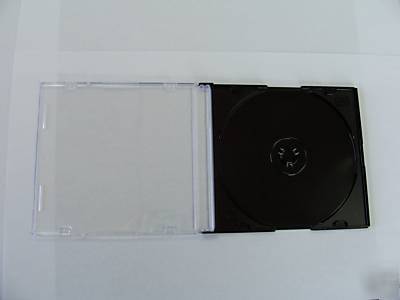 New empty cdr/dvd plastic slim case w/black tray 100LOT