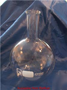 1000ML 1 litre pyrex glass round flat bottom flask lab