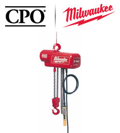 New milwaukee 2 ton electric chain hoist &10' lift 9570 