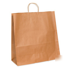 Shoplet select kraft paper shopping bags 18 x 7 x 18 3