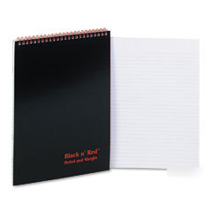 Headbound twinwire notebook, legal ruled, black, 11 x 8