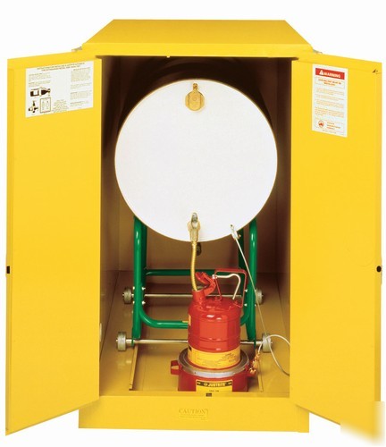 Justrite 55 gallon horizontal drum cabinet