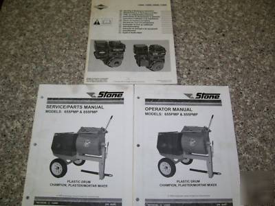 Stone mortar mixer manuals for 655PMP & 855PMP