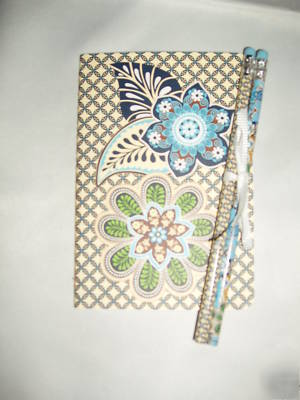 Vera bradley ~bali blue~ notebook journal pencil 
