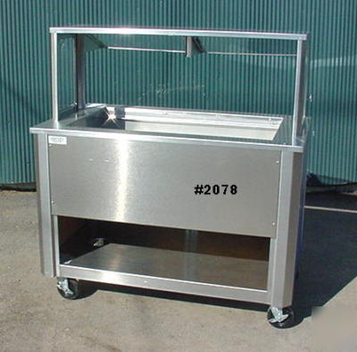  moble ice-cooled salad bar cart w/ sneeze guard-shelf