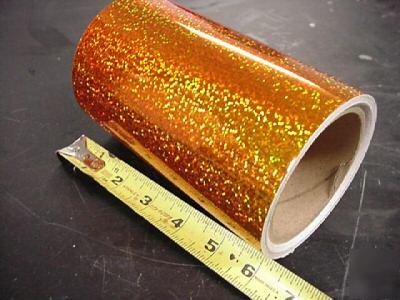 Orange glittering holographic vinyl 24 inch x 30 feet 