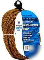 Wellington-cordage 1/4IN unmanila poly rope 100FT