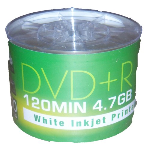 50 aone blank dvd discs printable dvd+r 4.7GB white top