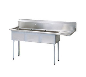 Nsf-commercial s/s three compartment sink- 68.5 x 26- b