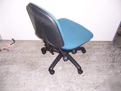 Blue computer adjustable spin office wheeled chair seat