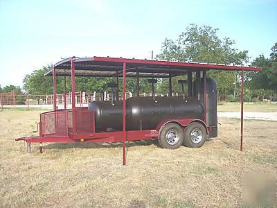 Custom bbq pit charcoal grill concession style trailer