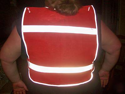 Reflective heavy duty nylon mesh orange safety vest