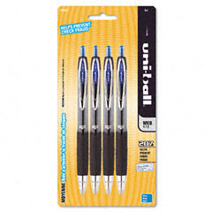 Uni-ball gel retractable roller ball blue gel pen 4 pac