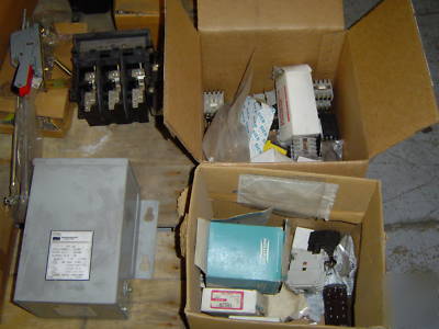 New i lot of used and industrial electrical components.