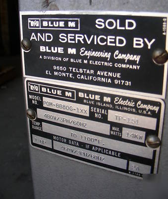 Blue m high temp 8880-g oven 