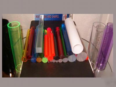 Fl. red round acrylic tube 3X2-3/4 (72