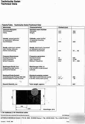 Leybold heraeus mod. Z401 etch/rie plasma system