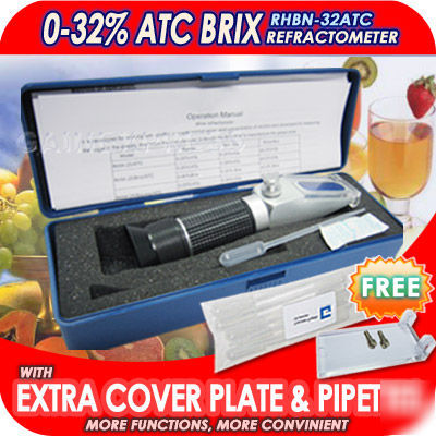 New brix refractometer 0-32% atc, sugar, fruit juice