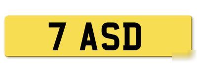 Business opportunity - 7 asd registration plate