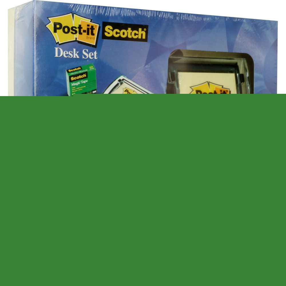 Scotch post-it desk set with tape dispenser & holder