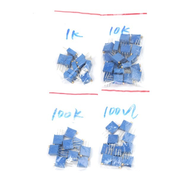 50 pcs precision variable resistor 3296 100 1K 10K 100K