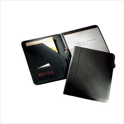 A4 european writing pad holder black leather: genuine