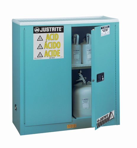 Justrite 30 gallon blue safety cabinet