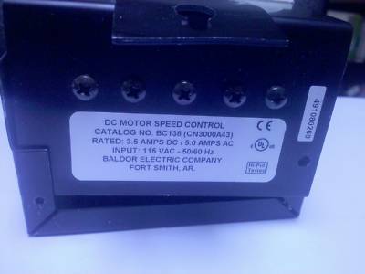 Baldor dc motor drive BC138 115VAC 1/100-1/3HP 90V asis