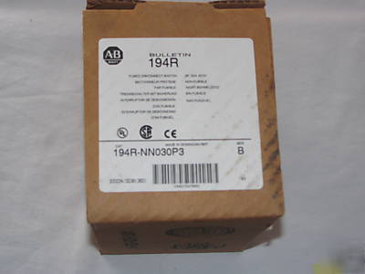  allen bradley disconnect switch 194R-NN030P3 30A