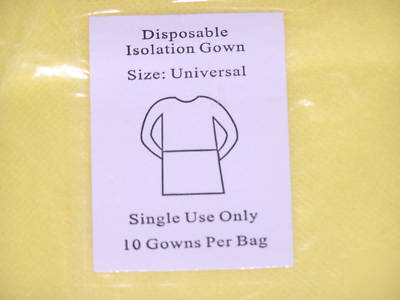  isolation gowns,yellow, universal 50CT case 480-6000UY