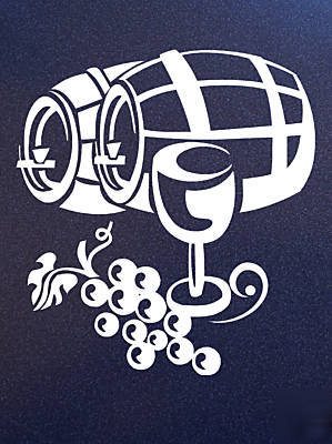 Wine keg grape bistro restaurant window sticker decal
