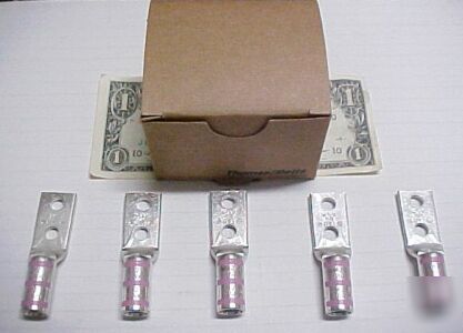 Box of 5 t&b copper 1/0 electrical cable lugs 54859BEPH
