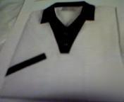 Black trim spun poly cook shirt 2XL-5XL