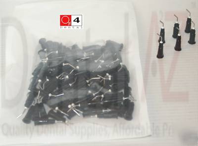 20G pre-bent black dental resin composite tips,100 pcs