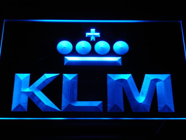 D170-b klm royal dutch airlines neon light sign