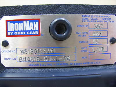 Leeson ohio gear BMQ818-50-l-56 W8180117 50:1 ratio 